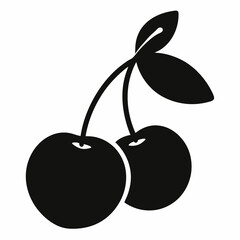 Sour Cherry Silhouette Elegant Vector Design