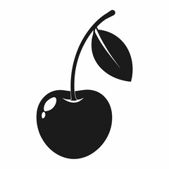 Sour Cherry Silhouette Elegant Vector Design