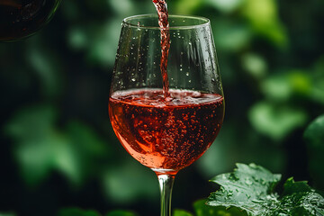 Red Wine Pouring into a Wine Glass