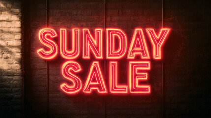 A professional text style design featuring the words "SUNDAY SALE" in neon lights, with vibrant and eye-catching colors, creating a bold, modern, and energetic look perfect for sales promotions.


