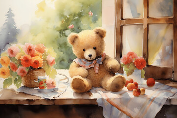 teddy bears watercolor