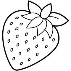 Strawberry Outline Vector Illustration