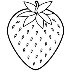 Strawberry Outline Vector Illustration