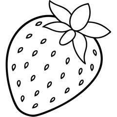 Strawberry Outline Vector Illustration