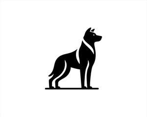 Dog logo design vector illustration. Black and white dog logo template