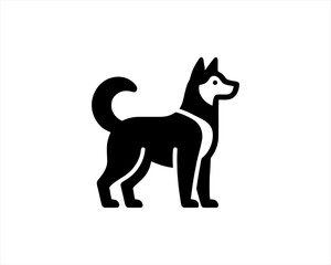 Dog logo design vector illustration. Black and white dog logo template