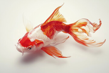 Fototapeta premium Koi fish isolated on a white background