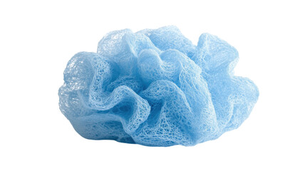 A Soft Blue Loofah with Visible Texture Perfect for Spa and Bath Products Display or Natural Exfoliation Promotion.