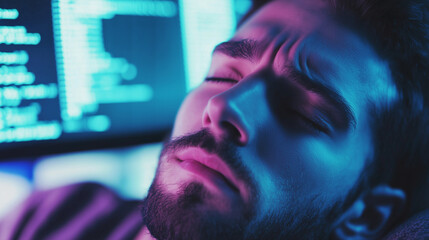 Frustrated developer at computer, facing challenges in coding and debugging, embodies the perseverance and resilience required in the tech industry.