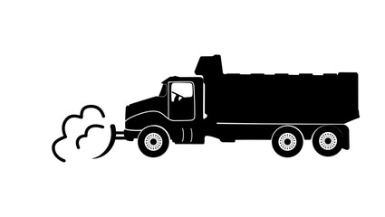 Snowplow emblem, black isolated silhouette