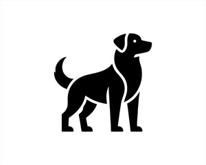 Dog logo design vector illustration. Black and white dog logo template