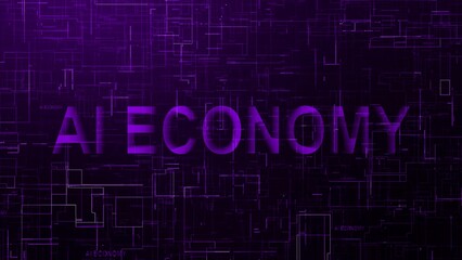 AI Economy text technology data line purple