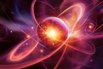 Obraz premium Abstract Cosmic Energy Orb Radiating Light and Energy