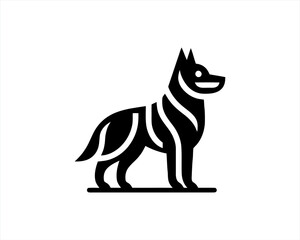 Dog logo design vector illustration. Black and white dog logo template