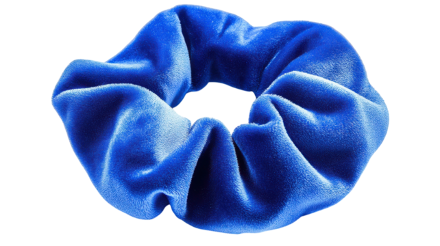 Stylish Velvet Blue Hair Scrunchie: A Perfect Accessory for Creating Chic Hairstyles and Adding a Touch of Elegance to Your Wardrobe.