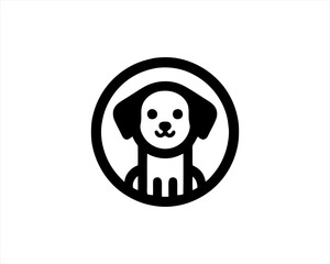 Dog logo design vector illustration. Black and white dog logo template