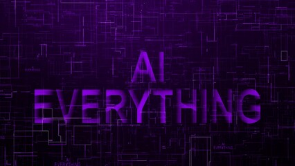 AI everything text technology data line purple