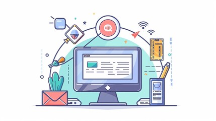 Modern Technologies Signature Authorization Line Icon for Professionals