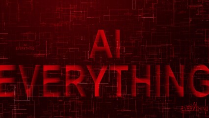 AI everything text technology data line red color