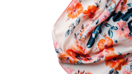 A Beautifully Designed Soft Silk Scarf Featuring Floral Patterns Ideal for Fashion Accessories and Outfit Enhancements.