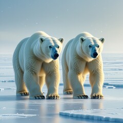 Fototapeta premium polar bear on ice