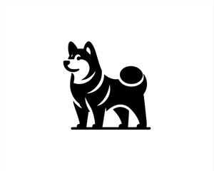 Dog logo design vector illustration. Black and white dog logo template