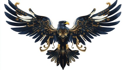 Obraz premium Ornate Eagle Wings Spread in Majestic Display
