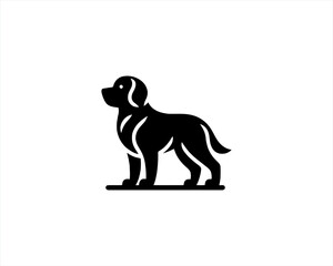 Dog logo design vector illustration. Black and white dog logo template