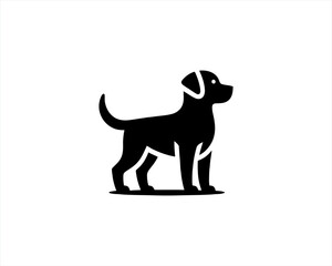 Dog logo design vector illustration. Black and white dog logo template	
