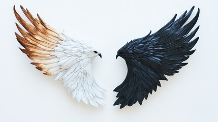 Obraz premium Opposing Wings of Light and Dark Birds