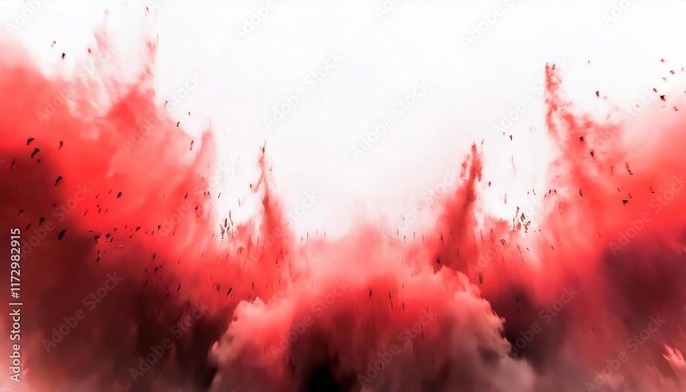 Aufkleber dynamic red smoke explosion captured in abstract artistic style perfect for dramatic design backgrou