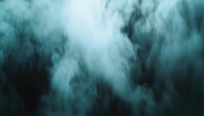 Obraz premium Ethereal Turbulence of Aqua Mist. Abstract Blur of Dark Green Water Vapor in Motion for Atmospheric Art, Calm Wallpaper, or Meditation