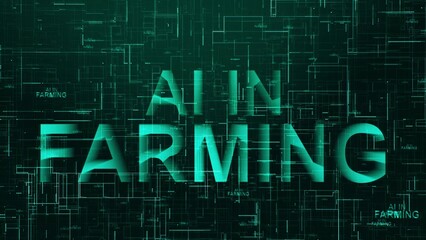 AI in farming text technology data line cyan