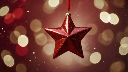 Festive New Year's decorations resting on a blanket of glistening snow, creating a magical and wintry holiday atmosphere