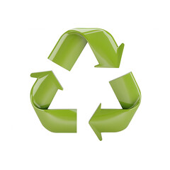 Obraz premium Green recycling symbol representing sustainability and environmental responsibility., isolated on a transparent background.