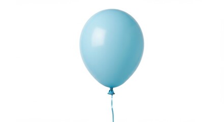 Light Blue Helium Balloon on a White Background