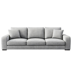 Fototapeta premium Minimalist Three-Seater Sofa with Cushions - Elegant Home Furniture Design
