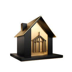 A modern real estate logo featuring a sleek outline of a house with a rising sun in the background. The design is transparent for branding flexibility.