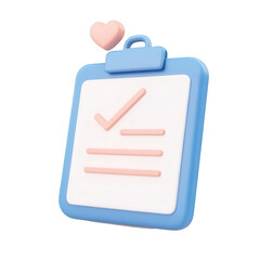 Fototapeta premium A colorful checklist icon symbolizing organization and love for tasks., isolated on a transparent background.