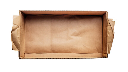 Naklejka premium open cardboard box isolated on white transparent background