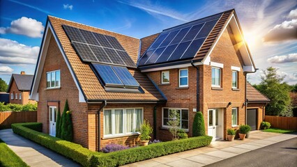 Modern UK Home with Solar Panels - Clean Energy Rooftop Installation