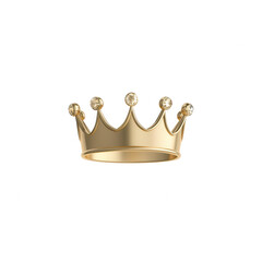 A shiny gold crown symbolizing royalty and leadership, representing power and prestige., isolated on a transparent background.