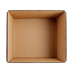 Fototapeta premium Open cardboard box isolated on white transparent background