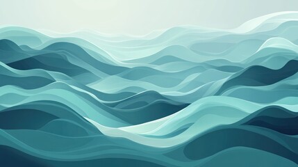 Fototapeta premium Abstract teal ocean waves background.