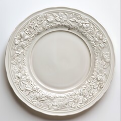plate with embossed floral texture