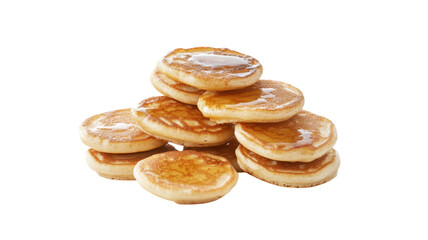 A Delicious Stack of Mini Pancakes with Syrup Perfect for Breakfast or Brunch Events, Ideal for Food Bloggers and Recipe Creators.