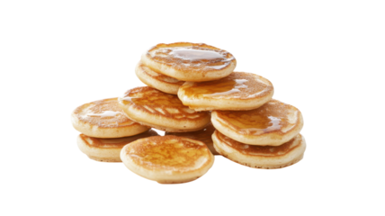 A Delicious Stack of Mini Pancakes with Syrup Perfect for Breakfast or Brunch Events, Ideal for Food Bloggers and Recipe Creators.