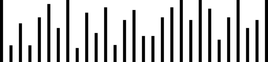 Sound wave icon. Sound waves, Equalizer Audio waves Radio signal Music Recording. Vector black lines isolated on transparent background abstract digital equalizers for mobile app web.