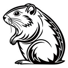 Naklejka premium elegant Hamster head silhouette icon set against a clean white backdrop