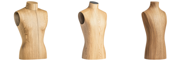 wooden mannequin torso showcasing natural grain texture and elegant curves